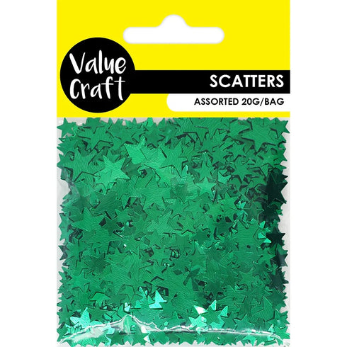 Green Colour Star Shape Scatters